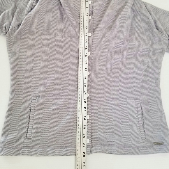 Mondetta Gray Top-Down Turtleneck Cardigan Jacket, size Large - Picture 6 of 11